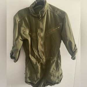 Free People, Romper, Flight Suit, Jumpsuit, Size 12, Army Green